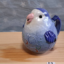 コザクラインコ　小鳥ポット　インコ　小鳥　インテリア　陶器小鳥　花瓶　置物　ｐ9- H653 12枚目の画像