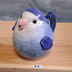 コザクラインコ　小鳥ポット　インコ　小鳥　インテリア　陶器小鳥　花瓶　置物　ｐ9- H653 7枚目の画像