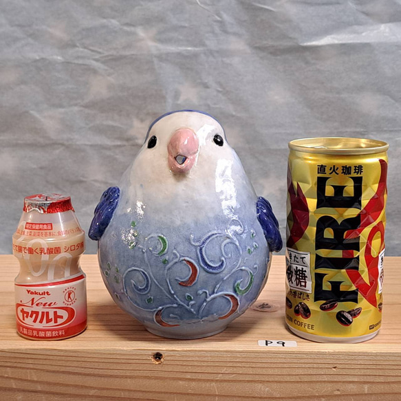 コザクラインコ　小鳥ポット　インコ　小鳥　インテリア　陶器小鳥　花瓶　置物　ｐ9- H653 20枚目の画像