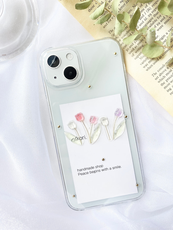 【選べるカラー】チューリップの花束　選べるカラー　iPhoneケース　スマホケース　携帯ケース　AQUOS Xperia 3枚目の画像