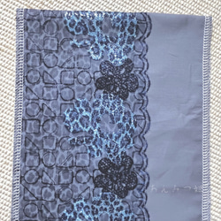 洗える刺繍半衿  青いレオパード【ラスト】 7枚目の画像