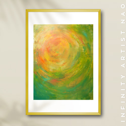 今人気【☀︎太陽の絵】ナチュラル オレンジ  モダン 玄関 リビング 壁 絵 アート ポスター A4 A3 A2 2枚目の画像