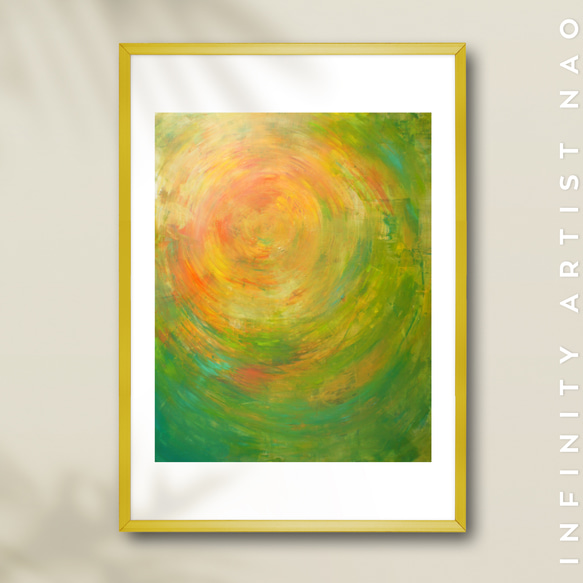 今人気【☀︎太陽の絵】ナチュラル オレンジ  モダン 玄関 リビング 壁 絵 アート ポスター A4 A3 A2 2枚目の画像