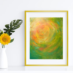 今人気【☀︎太陽の絵】ナチュラル オレンジ  モダン 玄関 リビング 壁 絵 アート ポスター A4 A3 A2 4枚目の画像