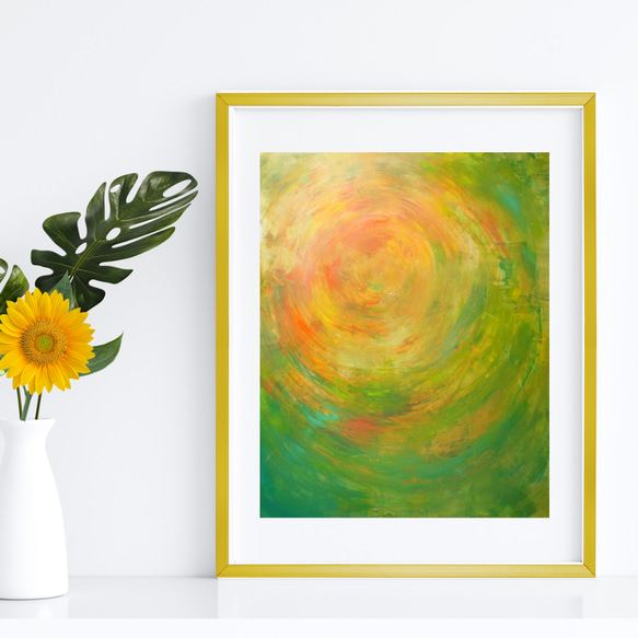 今人気【☀︎太陽の絵】ナチュラル オレンジ  モダン 玄関 リビング 壁 絵 アート ポスター A4 A3 A2 4枚目の画像