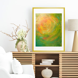 今人気【☀︎太陽の絵】ナチュラル オレンジ  モダン 玄関 リビング 壁 絵 アート ポスター A4 A3 A2 3枚目の画像