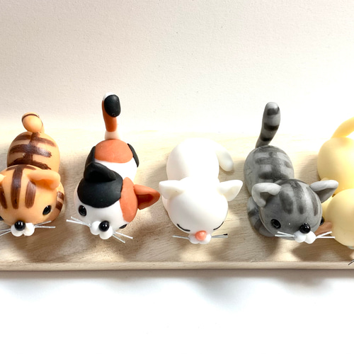 ☆猫ちゃん好きに！ 七匹猫ちゃん(受注生産) 樹脂粘土 置物 その他置物