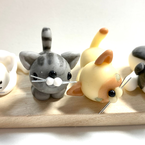 ☆猫ちゃん好きに！ 七匹猫ちゃん(受注生産) 樹脂粘土 置物 その他置物