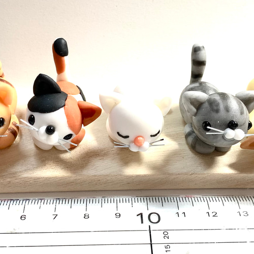 展示品】キューピットねこにゃん♡ 樹脂粘土 【石粉粘土】幸せを呼ぶ2匹の