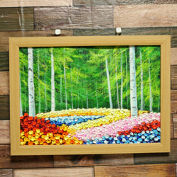 油絵 絵画 【白樺の花畑 】 絵画 HR 通販 16516631｜Creema