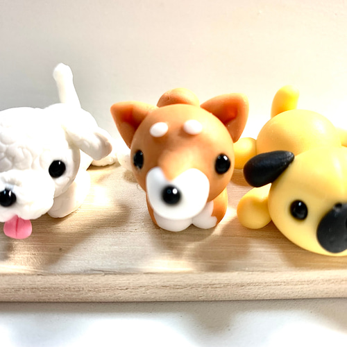 ☆わんちゃん好きに！ 七匹わんちゃん(受注生産) 樹脂粘土 置物