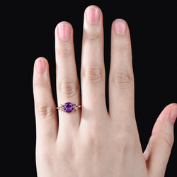2 月の誕生石天然アメジスト婚約指輪天然紫水晶ブライダルリングケルトノットリング誕生日プレゼント記念ジュエリー 5枚目の画像