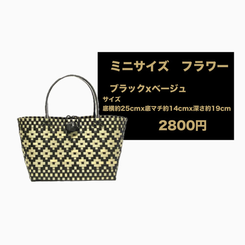 特別セール➖即納可能➖プラかごバッグ☆ブラックxベージュ