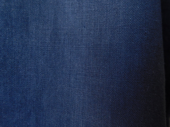 リネンのセットアップ　スタンドカラー　インディゴブルー 7枚目の画像