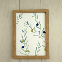 A4サイズ　水彩原画　オリーブの木 4枚目の画像