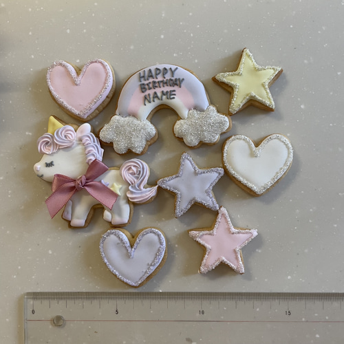 ユニコーン⭐︎ゆめかわきらきらアイシングクッキー8点セット クッキー