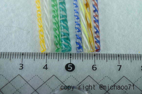 モレッティの細密なツイストガラス棒、ガラスレース棒（11001-467ms）レース棒　＃ヒュージング　＃小物ガラス材料　 4枚目の画像