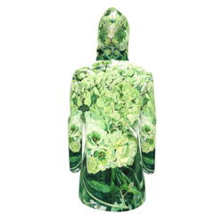 紫陽花ハンドメイド2024【受注製作】Green bouquet 全面柄レインコート　防水ジャケット 13枚目の画像