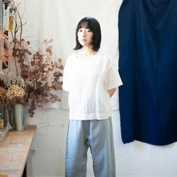 Linen＆OrganicCotton　Wガーゼゆったりパンツ【ジュニパーベリー染め】 2枚目の画像