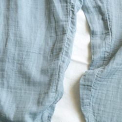 亞麻&amp;有機棉雙層薄紗寬鬆褲 [杜松子染色] 第5張的照片