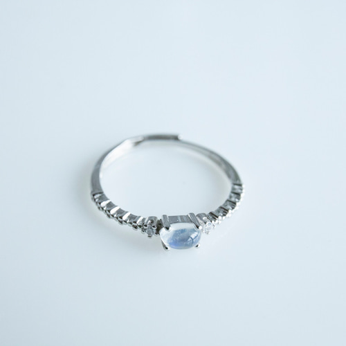 6月誕生石 高品質天然石ムーンストーンのリング SV925 ギフト フリ