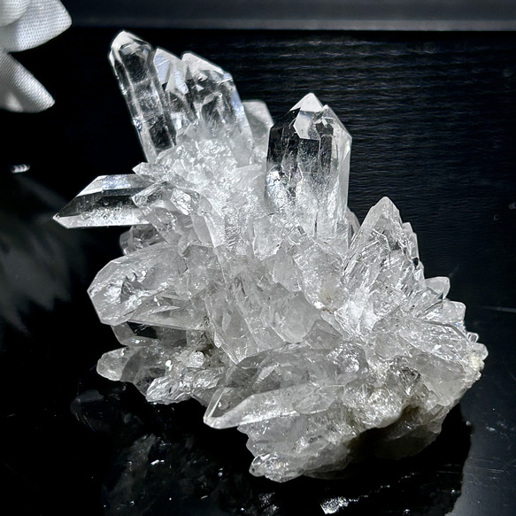天然石インテリア　5.5cm 　アーカンソー産　水晶　クラスター　アイリス　原石　透明感 1枚目の画像