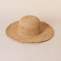 夏新作編み物ラフィア麦わら帽子レディースジャズ麦わら帽子夏日焼け対策日よけ麦わら帽子かぎ針編みビーチハット 4枚目の画像