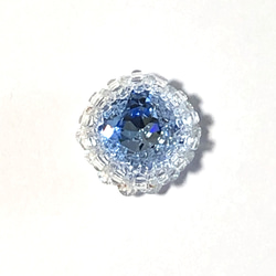 sapphire-blue  クリスタルピンバッチ　 3枚目の画像