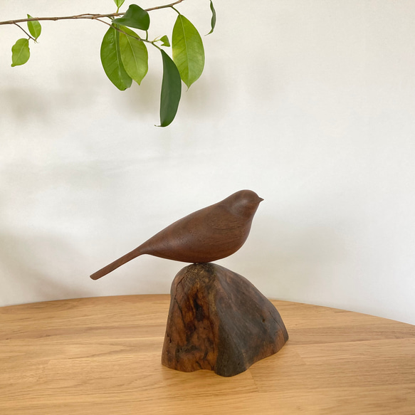 飛騨の木鳥(ことり) 大 ウォルナット その他置物 node 通販