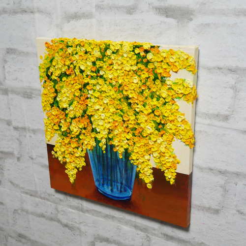 油絵 絵画アートパネル【ミモザ】 絵画 HR 通販 15972859｜Creema