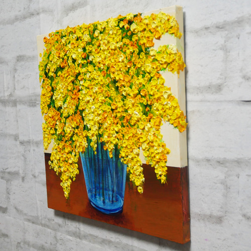 油絵 絵画アートパネル【ミモザ】 絵画 HR 通販 15972859｜Creema