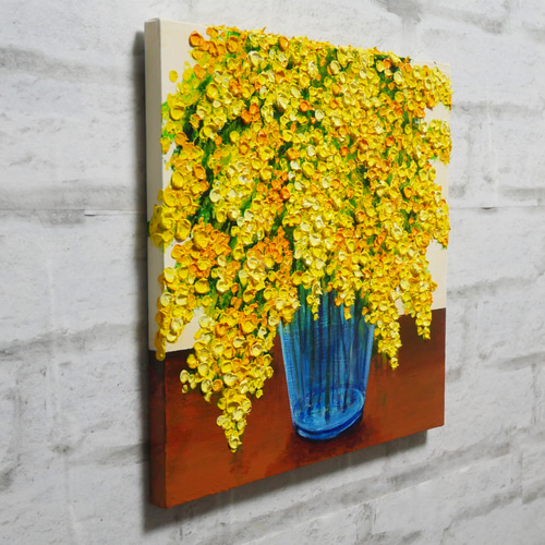 油絵 絵画アートパネル【ミモザ】 絵画 HR 通販 15972859｜Creema