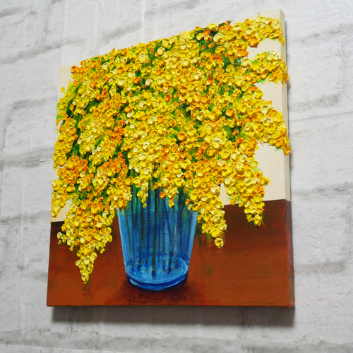 油絵 絵画 アートパネル【ミモザ】 油絵 絵画アートパネル【ミモザ】 絵画 HR 通販 15972859