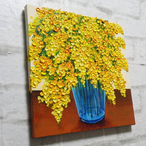 油絵 絵画アートパネル【ミモザ】 絵画 HR 通販 15972859｜Creema
