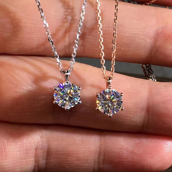 newデザイン 】輝くモアサナイトダイヤモンドネックレス