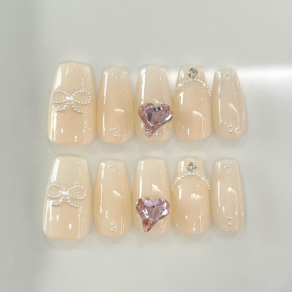 ✩様 ネイルチップ 量産型 韓国 ワンホン シンプル フレンチ