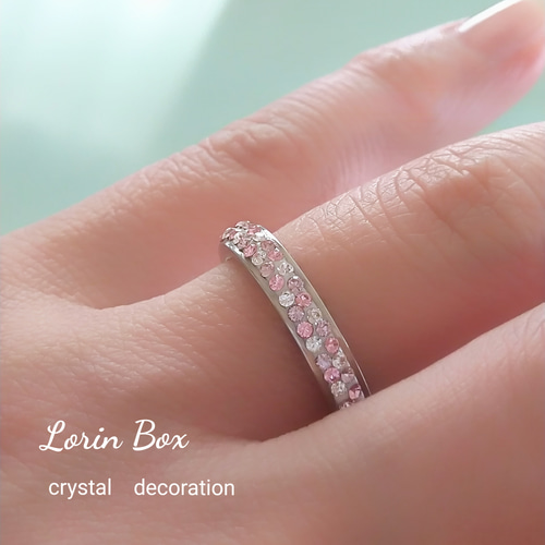 316Lサージカルステンレス 大人桜ピンクモザイク パヴェリング