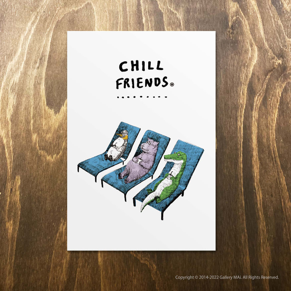 ポストカード3枚セット_「CHILL FRIENDS_NO.1」 2枚目の画像