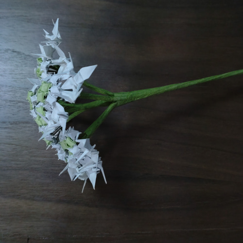 折り鶴亀の花『オルレア』 アートフラワー ninnaya〘折り紙の