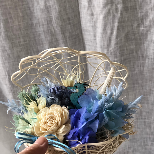 シェル フラワーアレンジメント プリザーブドフラワー k.select優しい