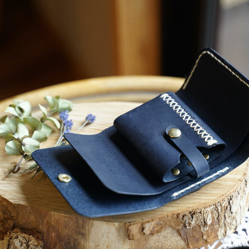 3つ折りコンパクト財布（ネイビー） その他ミニ財布・コンパクト