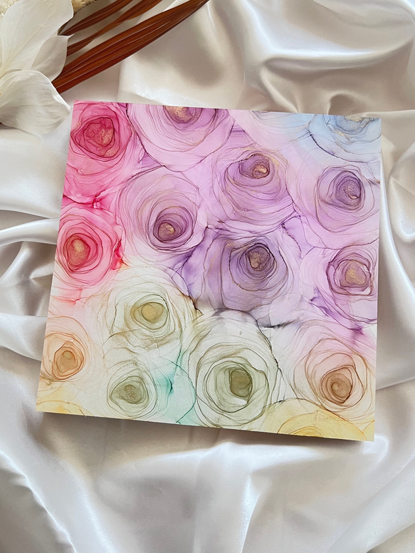 アルコールインクアート原画 パネル S0【世界に一つだけのアート】Rose 2枚目の画像