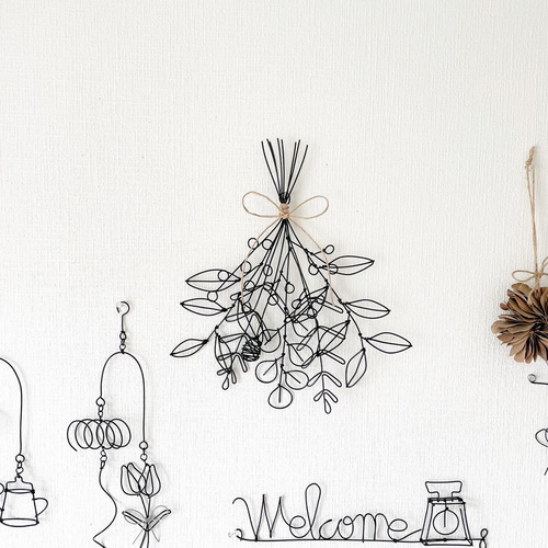 大きなグリーンスワッグ ワイヤークラフト スワッグ にこちゃん