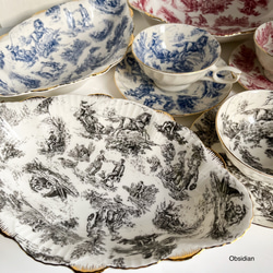 フランス伝統風景　柄⭐︎ブラック　スープ皿　食器　ラヴィエ　18世紀柄　高級強化磁器 1枚目の画像
