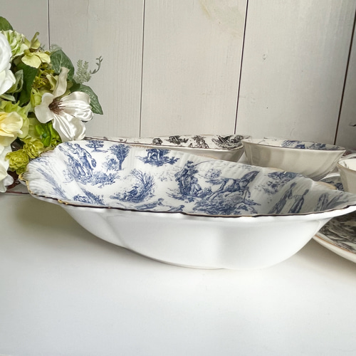 フランス伝統風景 柄⭐︎ブルー スープ皿 食器 ラヴィエ 18世紀柄 高級