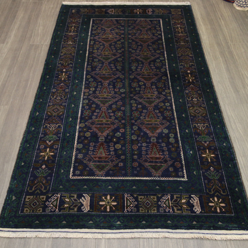 ヴィンテージラグ ペルシアンバルーチ オールド手織り絨毯 トライバル