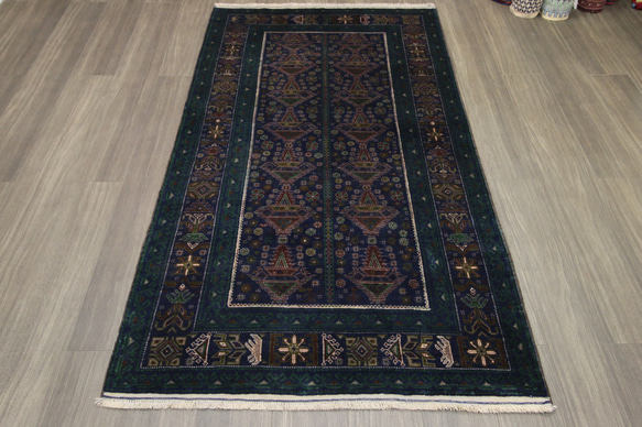 ヴィンテージラグ ペルシアンバルーチ オールド手織り絨毯 トライバル