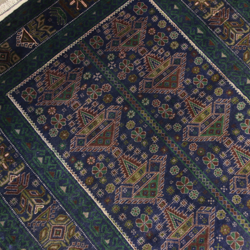 ヴィンテージラグ ペルシアンバルーチ オールド手織り絨毯 トライバル