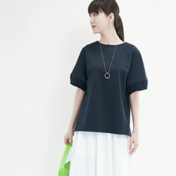 接触冷感 紫外線防止 楽なのにきちんと見える 大人の上質チュニック 2色 半袖 ●CILENE● 16枚目の画像