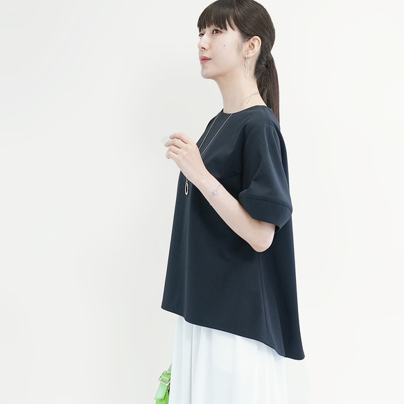 接触冷感 紫外線防止 楽なのにきちんと見える 大人の上質チュニック 2色 半袖 ●CILENE● 13枚目の画像
